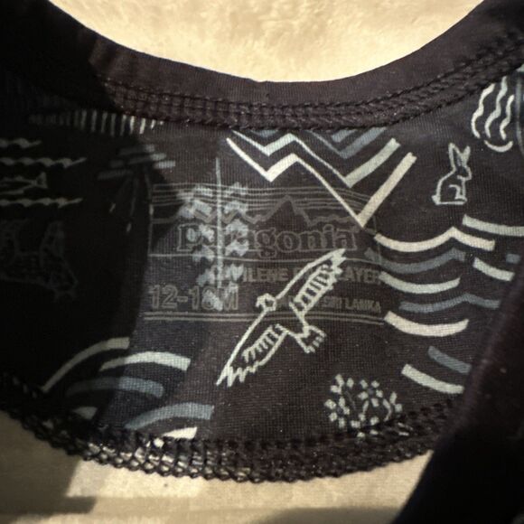 Patagonia NWOT 12-18 Months Baby Capilene Base layer Set Bodysuit Blue Forest - Picture 4 of 12